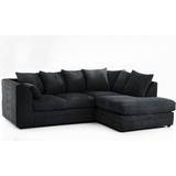 Furniture 786 Porto Jumbo Cord Black Sofa 212cm 3 Seater