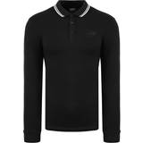 Armani Jeans Black Polo Shirt Black/White Cotton