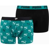 Turquoise Men's Underwear Puma Men Cat All Over Print Pack Boxers Teal
