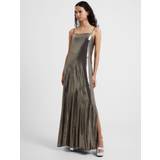 French Connection Long Dresses - Women French Connection Ronja Liquid Metal Slip Maxi Dress, Silver