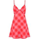 Checkered Dresses Omnes Women's Cecilie Mini Dress in Red