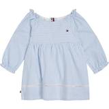Organic Cotton Dresses Children's Clothing Tommy Hilfiger Baby Ithaca Langærmet Kjole Copenhagen Blue White-68