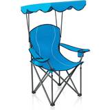 Alpha Camp Foldable Camping Chair with Sun Canopy, up to 160 kg Load