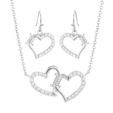 Montana Silversmiths Victory in Love Barbed Wire Jewelry Set - Silver/Crystal