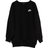 Sweatshirts Nike Girl's Sportswear Club Fleece Oversized Sweatshirt - Black/White