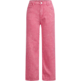 Jeans - Pink Trousers Shein Teen Girl Solid Straight Leg Jeans