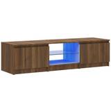 VidaXL Benches on sale vidaXL Table With LED Light Brown Oak TV Bench 140x35.5cm