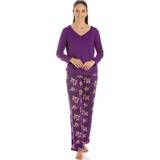 Camille Pyjamas Camille Purple, M Womens Floral Print Spandex Pyjamas