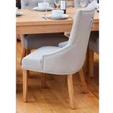 Baumhaus Chairs Baumhaus Oak Accent Narrow Back Upholstered Kitchen Chair