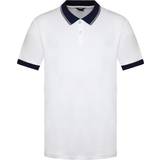 Ben Sherman Classic Stripe Collar White Polo Shirt Cotton