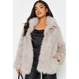Women Coats PixieGirl Petite Faux Fur Coat Grey