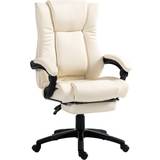 White Office Chairs Vinsetto Executive High Foot Rest Office Chair