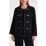 By Malina Womens Black Buckle-embellished Wool-blend Jacket