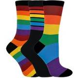 Sleeveless Socks Sock Snob Pairs Striped Rainbow Design Casual School Multi 12-3