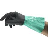 Black Disposable Gloves Ansell AlphaTEC Series 58-128 Chemical Resistant Gloves: mil Thick, Nitrile-Coated, Nitrile, Supported General Purpose Chemical-Resistant Gray, 11''