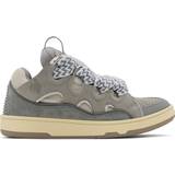 Lanvin Shoes Lanvin Gray Leather Curb Sneakers GREY IT