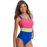 Pour Moi Clothing Pour Moi Womens 25207R Palm Springs Block Tummy Control Swimsuit Multicolour Elastane