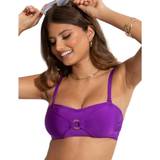 Women Bikini Tops Pour Moi Womens 20917 Samoa Bandeau Bikini Top Purple Elastane