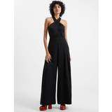 French Connection Women Jumpsuits & Overalls French Connection Harlow Satin Halterneck Jumpsuit, Blackout