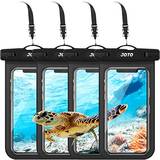 Waterproof Cases JOTO 4 Pack Universal Waterproof Case Phone Pouch Holder, IPX8 Underwater Cell Phone Dry Bag for iPhone 14 13 12 11 Plus Pro Max XS XR X 8 7, Galaxy S21 S20 S10 S9 Note Pixel Up to 7.0"-4Black