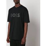 Hugo Boss T-shirts Hugo Boss Green Lotus Cotton-Jersey T-Shirt Black