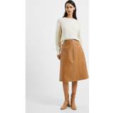 French Connection Women Skirts French Connection Claudia PU Midi Skirt Tobacco Brown