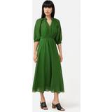 Clothing Jigsaw Silk Linen Gauze Midi Dress, Green