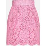 Pink Skirts Dolce & Gabbana Cordonetto lace miniskirt pink_2
