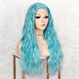 Blue Extensions & Wigs Blue Synthetic Lace Front Wig Long Wavy Synthetic Hair