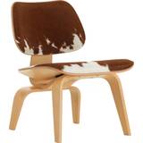 Vitra LCW Cowhide/Brown/White/Natural Ash Lounge Chair 68cm
