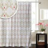 Blue Canyon Shower Curtains Blue Canyon Damask Polyester Shower