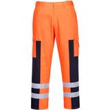 EN ISO 20471 Work Pants Portwest Hi-Vis Ballistic Trouser Orange/Navy