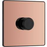 Wall Dimmers BG Evolve Polished Copper 2 Way Trailing Edge Led Push On Off Double Dimmer Switch 200W