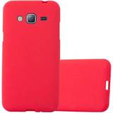 Cadorabo FROST RED Case for Samsung Galaxy J3 J3 DUOS 2016 case cover Red