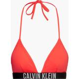 Microfiber Bras Calvin Klein Triangle Bikini Top, Bright Vermillion