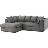 Fabric Furniture B&Q New Luxor Corner Gray Sofa 212cm 3 Seater