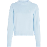 Calvin Klein Knitted Sweaters Jumpers Calvin Klein Cotton Knit Badge Sweater - Keepsake Blue