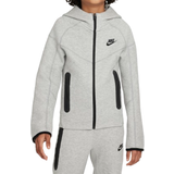 Nike tech fleece hoodie junior Nike Older Kid's Sportswear Tech Fleece Full Zip Hoodie - Dark Grey Heather/Black/Black (FD3285-063)
