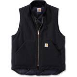 Carhartt Men Vests Carhartt Relaxed Fit Firm Duck Insulated Rib Collar Vest - Black