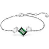 Adjustable Size Bracelets Swarovski Mesmera Bracelet - Silver/Green/Transparent