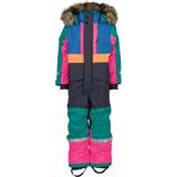 Hood with fur Snowsuits Didriksons Björnen Multi Kid's Coverall - Multi Colour Green (505064-B04)