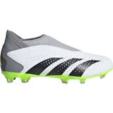 Adidas Football Shoes Children's Shoes adidas Junior Predator Accuracy.3 Laceless FG - Cloud White/Core Black/Lucid Lemon