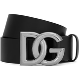Dolce & Gabbana Logo Leather Belt - Black