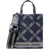 Cotton Crossbody Bags Michael Kors Gigi Extra Small Empire Logo Jacquard Crossbody Bag - Navy Multi