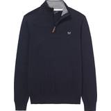 Cashmere Clothing Crew Clothing Classic Half Zip Jumper - Navy