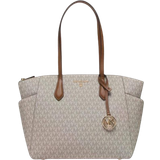 Michael Kors Marilyn Medium Logo Tote Bag - Vanilla/Acorn