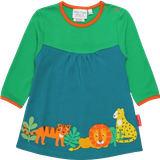 Babies - T-shirt Dress Dresses Toby Tiger Organic Wild Cats Applique T-shirt Dress - Green/Blue