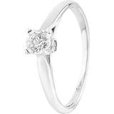 Transparent Jewellery thbaker Bridge Accent 0.25ct Solitaire Ring - White Gold/Diamond