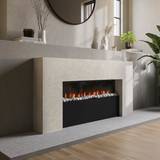 Brown Fireplaces Amberglo Stone Effect Freestanding Electric Fireplace with Pebbles 62 inch