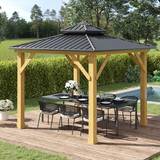 Garden & Outdoor Environment OutSunny 3x3M Hardtop Gazebo Patio Canopy Shelter